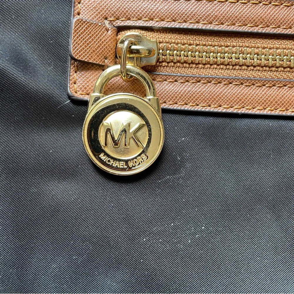 Michael Kors LargeBlack Nylon Kempton Tote  16”W x 13.25”H x 5.25”D